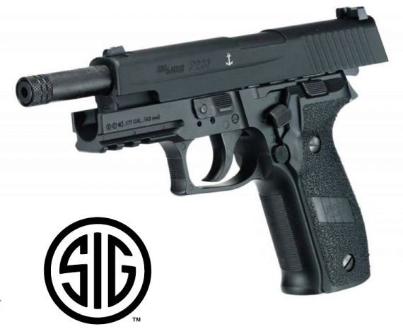 Sig Sauer P226 Black Blowback CO2 - 4,5 mm BB's Acero / Balines